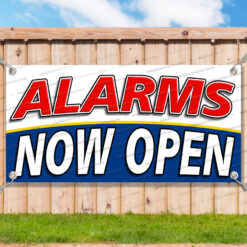 ALARMS NOW OPEN Advertising Vinyl Banner Flag Sign Many Sizes__TMP0215.psd by AMBBanners