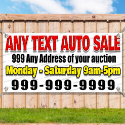 AUTO SALES AUCTION PHONE CUSTOM TEXT Advertising Vinyl Banner Sign Many Sizes__FX0914.psd by AMBBanners