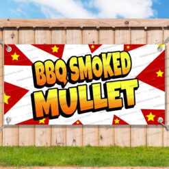 BBQ SMOKED MULLET Advertising Vinyl Banner Flag Sign Many Sizes USA V2__TMP0742.psd by AMBBanners