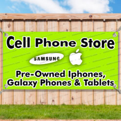 CELLPHONE STORE CUSTOM TEXT GREEN Advertising Vinyl Banner Flag Sign Many Sizes__FX0934.psd by AMBBanners