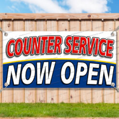 COUNTER SERVICE NOW OPEN Advertising Vinyl Banner Flag Sign Many Sizes__TMP2259.psd by AMBBanners
