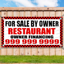 FOR SALE BY OWNER RESTAURANT OR CUSTOM TEXT Advertising Vinyl Banner Sign Sizes__FX0951.psd by AMBBanners
