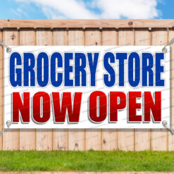 GROCERY STORE NOW OPEN CLEARANCE BANNER Advertising Vinyl Flag Sign INV V2 _CLR0112.psd by AMBBanners