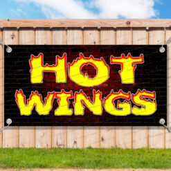 HOT WINGS BBQ Advertising Vinyl Banner Flag Sign Many Sizes Available__TMP4381.psd by AMBBanners