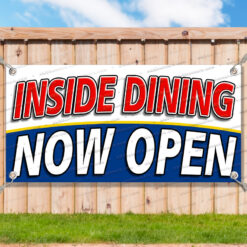 INSIDE DINING NOW OPEN Advertising Vinyl Banner Flag Sign__TMP4520.psd by AMBBanners