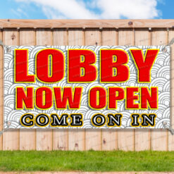 LOBBY OPEN CLEARANCE BANNER Advertising Vinyl Flag Sign INV _CLR0153.psd by AMBBanners