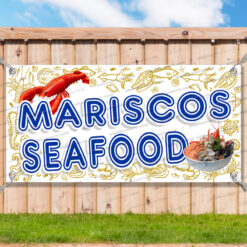 MARISCOS Vinyl Banner Flag Sign Many Sizes SEAFOOD SPANISH SELL _CLR0156.psd by AMBBanners