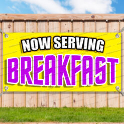 NOW SERVING BREAKFAST CLEARANCE BANNER Advertising Vinyl Flag Sign INV V2 _CLR0189.psd by AMBBanners