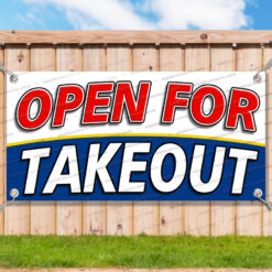 OPEN FOR TAKEOUT Advertising Vinyl Banner Flag Sign Many Sizes VIRUS RESTAURANT__TMP5880.psd by AMBBanners
