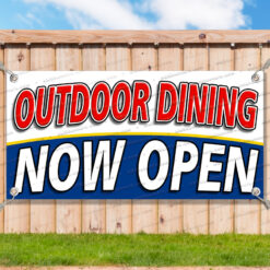 OUTDOOR DINING NOW OPEN Advertising Vinyl Banner Flag Sign__TMP5979.psd by AMBBanners