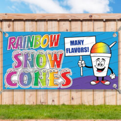 RAINBOW SNOW CONES CLEARANCE BANNER Advertising Vinyl Flag Sign INV _CLR0203.psd by AMBBanners