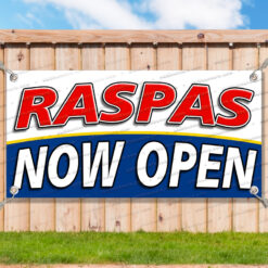 RASPAS NOW OPEN Advertising Vinyl Banner Flag Sign Many Sizes__TMP6474.psd by AMBBanners