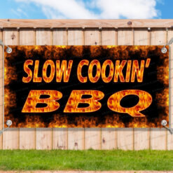 SLOW COOKIN' BBQ Advertising Vinyl Banner Flag Sign Many Sizes USA__TMP7045.psd by AMBBanners