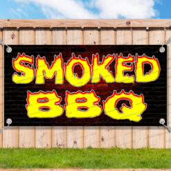 SMOKED BBQ Advertising Vinyl Banner Flag Sign Many Sizes USA V4__TMP7070.psd by AMBBanners