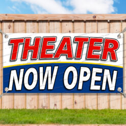 THEATER NOW OPEN Advertising Vinyl Banner Flag Sign Many Sizes__TMP7592.psd by AMBBanners