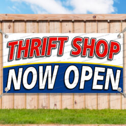 THRIFT SHOP NOW OPEN Advertising Vinyl Banner Flag Sign Many Sizes__TMP7609.psd by AMBBanners