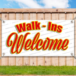 WALK INS WELCOME CLEARANCE BANNER Advertising Vinyl Flag Sign INV _CLR0240.psd by AMBBanners