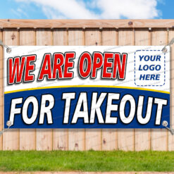 WE ARE OPEN FOR TAKEOUT CUSTOM LOGO Advertising Vinyl Banner Flag Sign FOOD__TMP8408.psd by AMBBanners